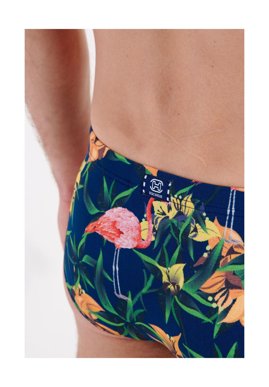 

Мужские плавки Flamingo на шнурке HOM, цвет Navy Print
