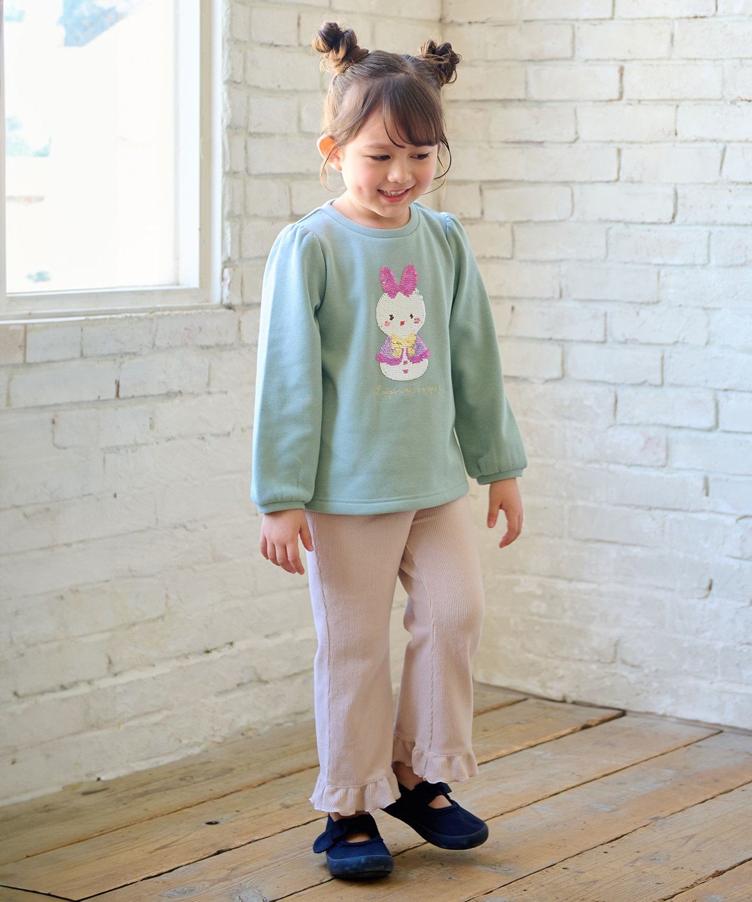 Расклешенные брюки с вырезами ANY KIDS, Milk Tea[033] — фото 2
