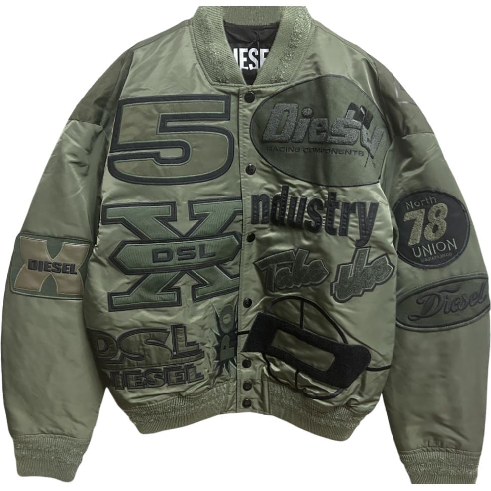 DIESEL Бейсбольная куртка армейского зеленого цвета, Army Green — фото 2