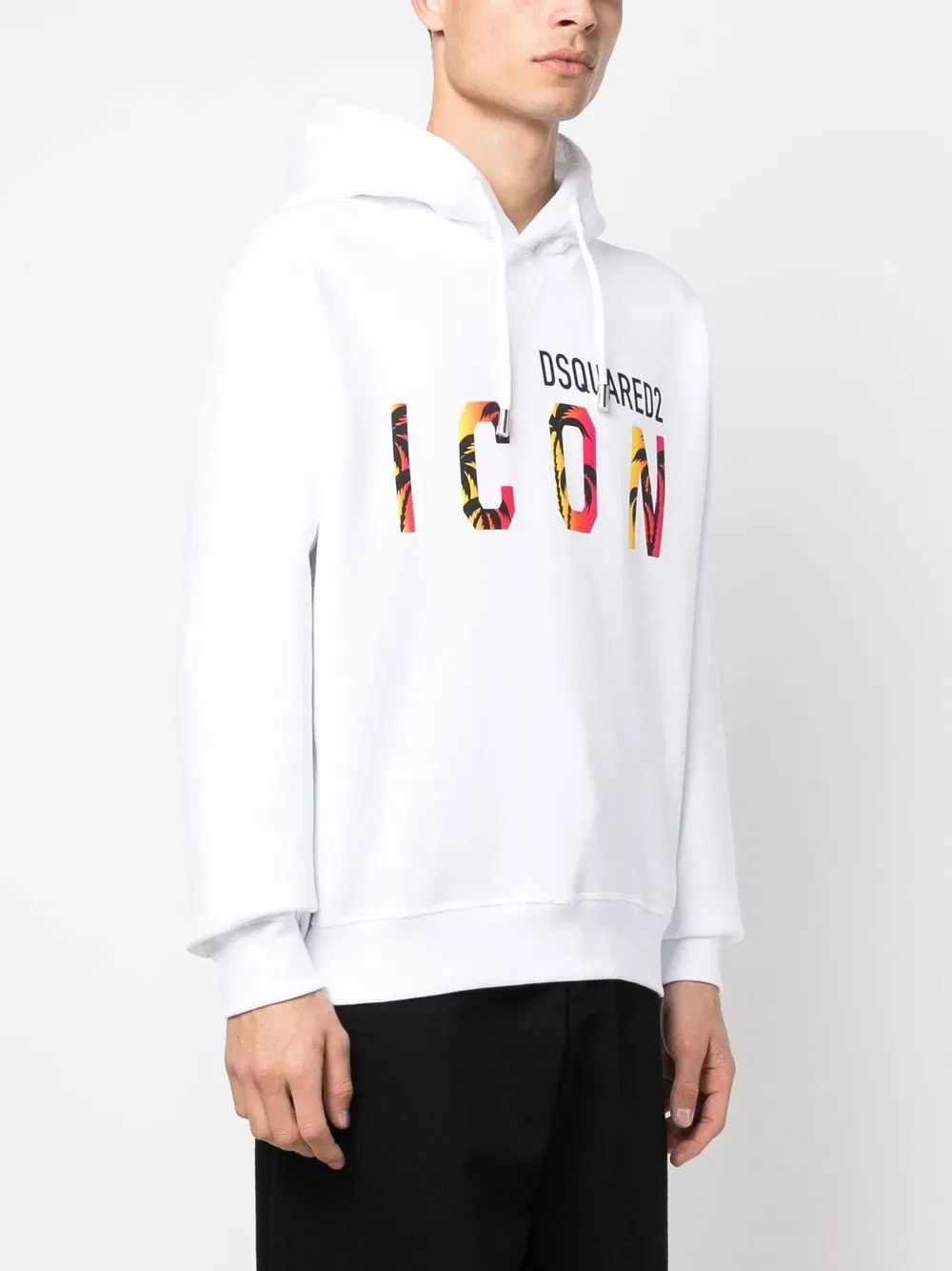 Толстовка с капюшоном Icon-Print Dsquared2, белый — фото 3