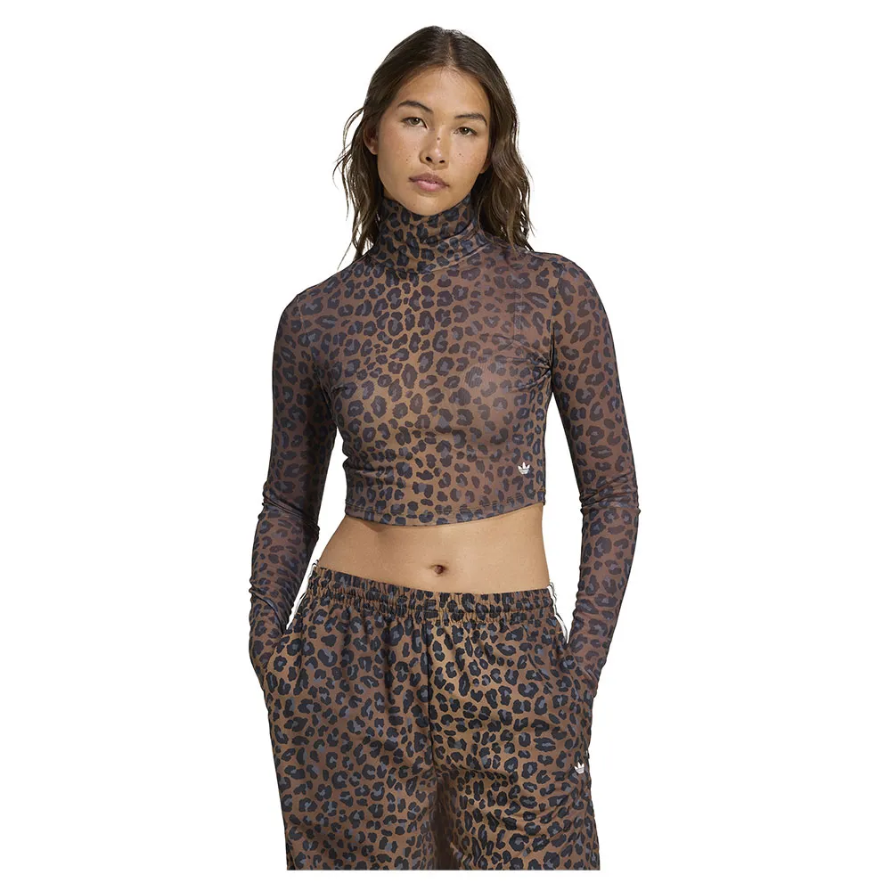 

Лонгслив adidas Originals Leopard, коричневый