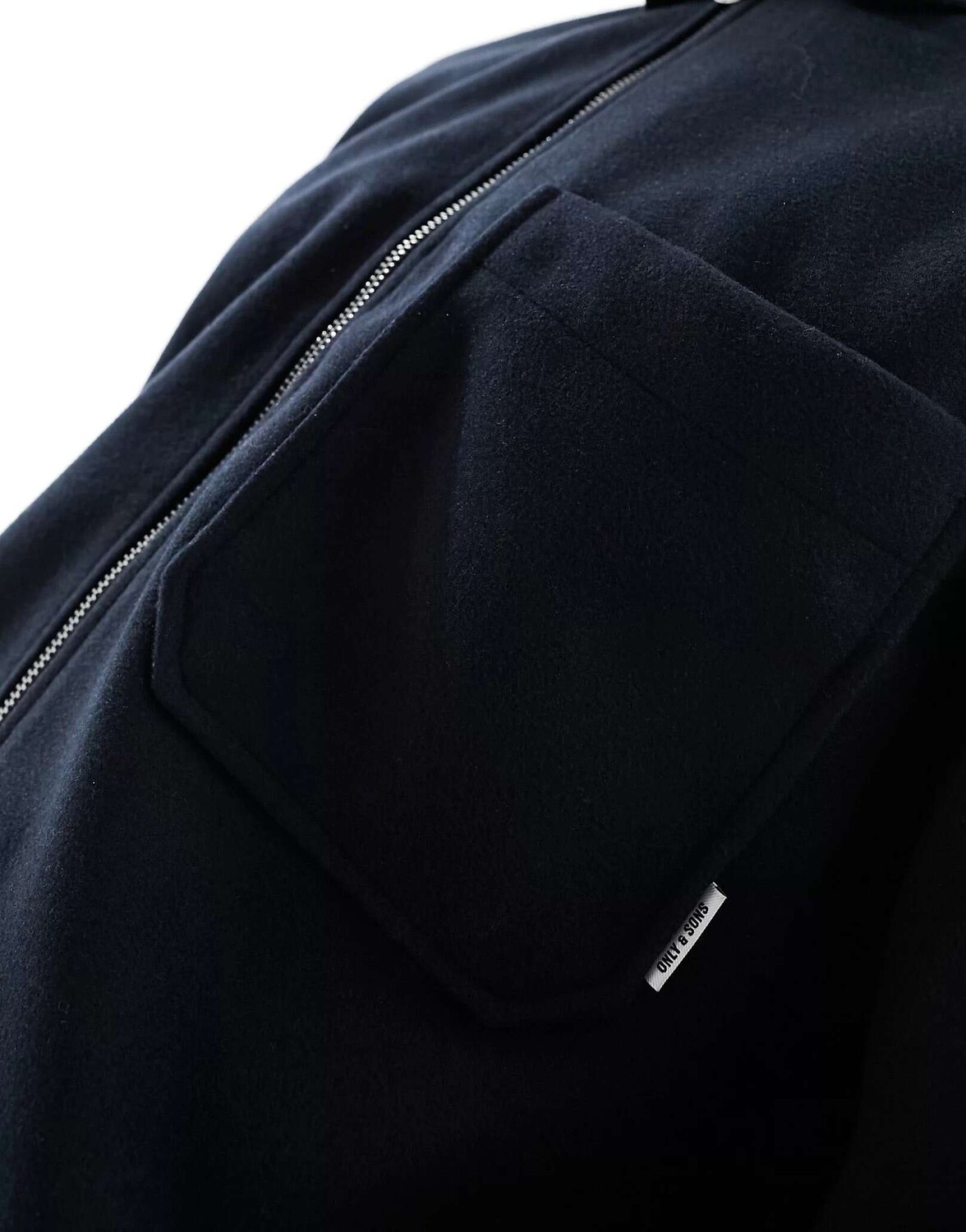 

Темно-синяя куртка на молнии из искусственной шерсти ONLY & SONS