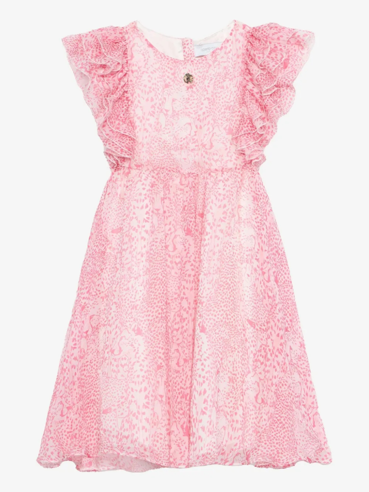 

Платье с леопардовым принтом Roberto Cavalli Junior, розовый
