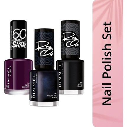 Лак для ногтей London Rita Ora 60 Seconds Super Shine 8 мл 900 Ritas Black, Rimmel — фото 3