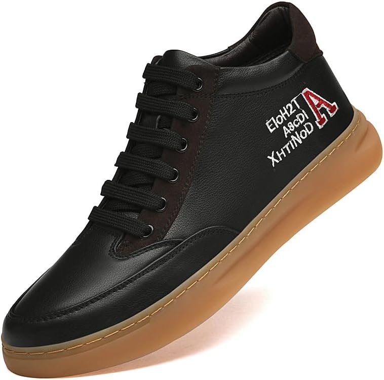 

Мужские новые кроссовки из верхнего слоя коровьей кожи, увеличивающие рост, легкие, дышащие и удобные, цельные, мягкие и стильные, спортивные обувь, можно стирать в машине Lhyxu, черный