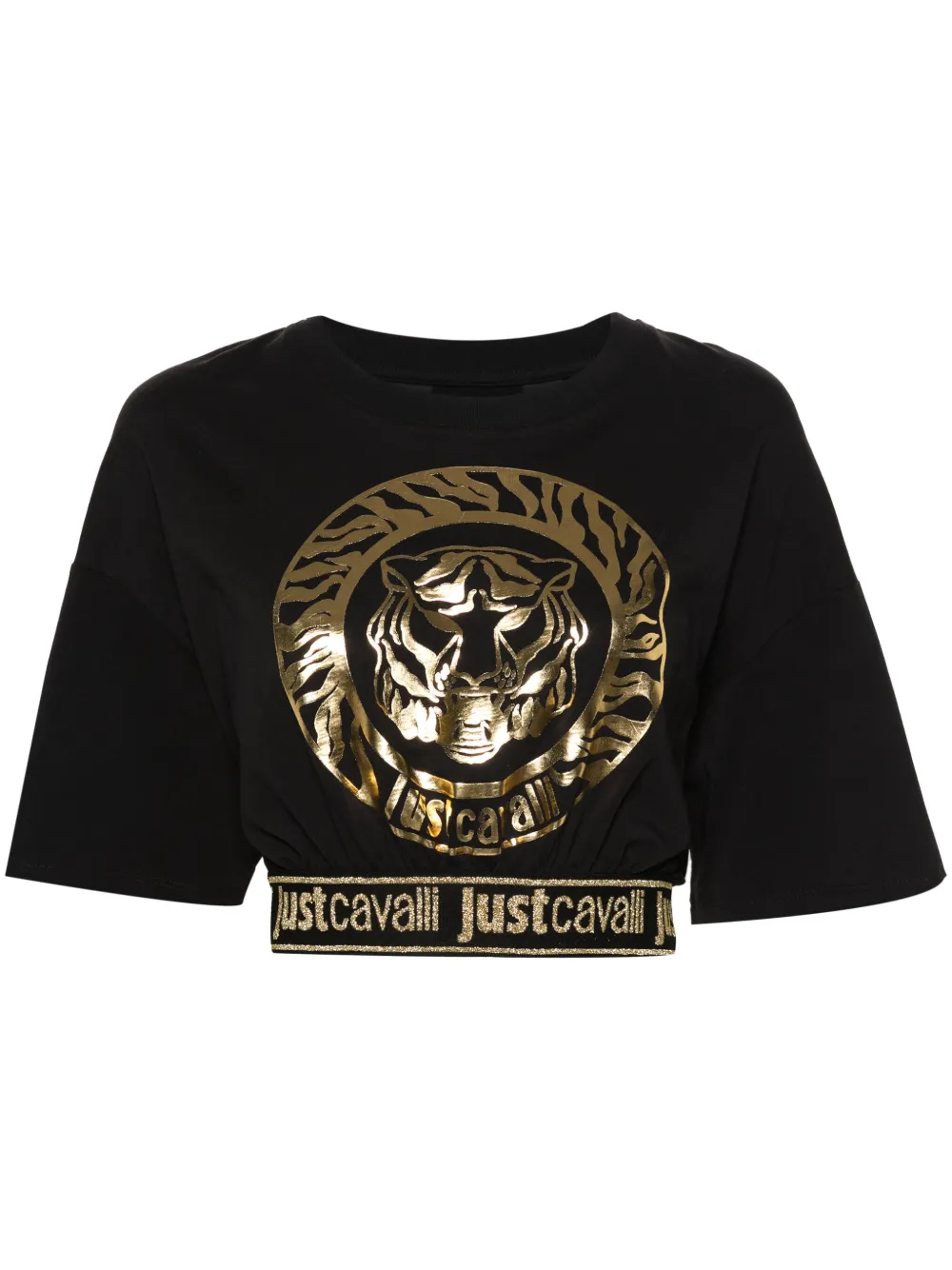 

Укороченный топ с логотипом Just Cavalli, черный