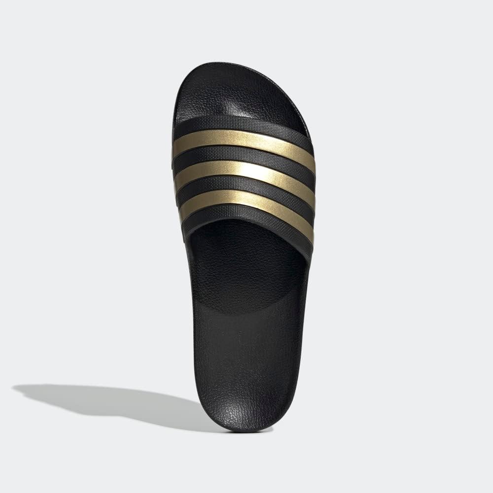 Сандалии adidas Adilette Aqua для взрослых, унисекс, черный/золотой — фото 3
