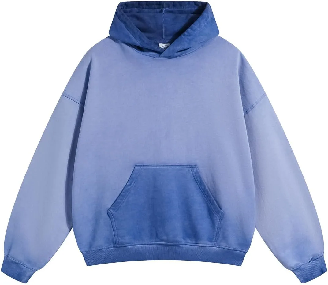 

Унисекс худи с градиентом, длинный рукав, карман, эффект acid wash TOPGH