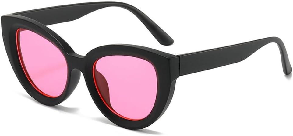 

Модные солнцезащитные очки большого размера «кошачий глаз» для женщин, конфетных цветов, защита от УФ-излучения UV400, ретро-очки для мужчин для активного отдыха на природе HYYZZC, Black Rose Pink