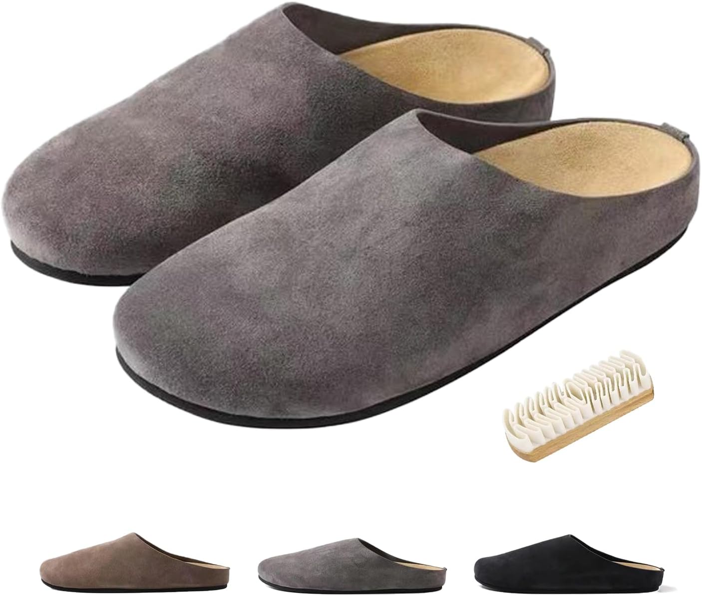 

Сабо для женщин и мужчин с поддержкой свода стопы, сандалии с мягкой пробковой стелькой из замши для работы медсестер, прогулок и путешествий Generic, серый