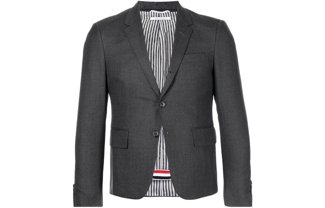 

Однобортный блейзер Super 120s THOM BROWNE, серый