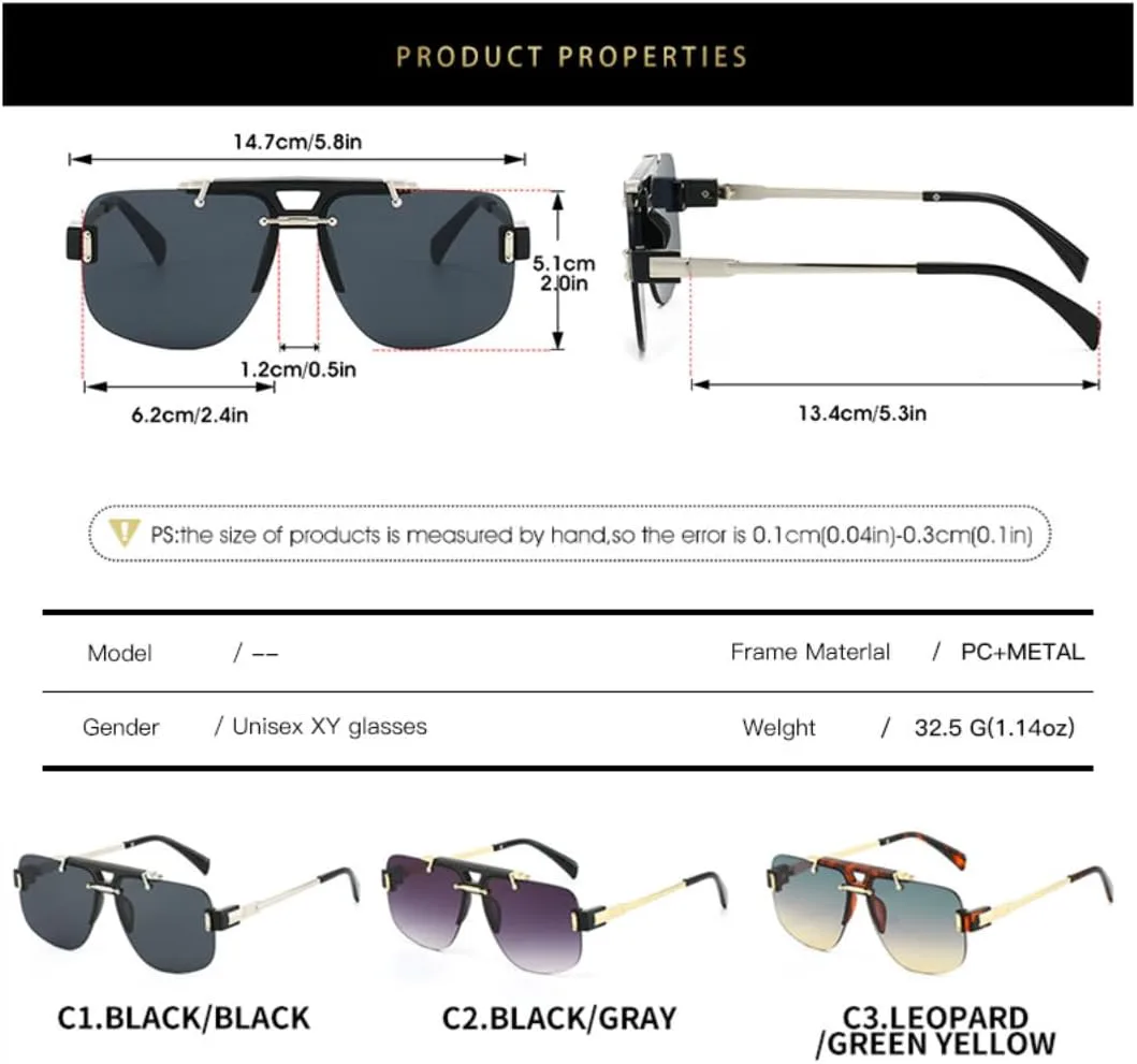 

Классические солнцезащитные очки в полуободковой оправе для женщин и мужчин, винтажные, большие, в стиле панк, металлические, роскошные, популярные TVTBBVV, 7019-c6