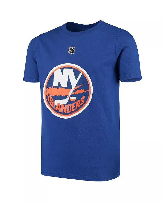 Футболка с именем и номером игрока Big Boys Mathew Barzal Royal New York Islanders Outerstuff — фото 3