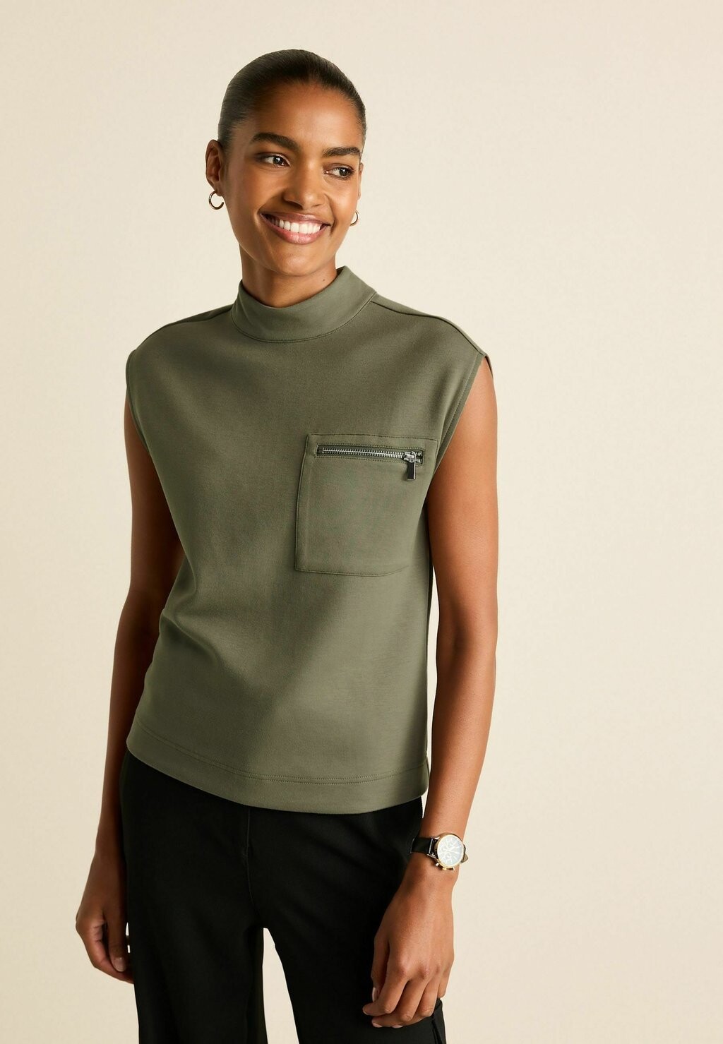

Топ SLEEVELESS SOFT ZIP POCKET REGULAR FIT Next, цвет green