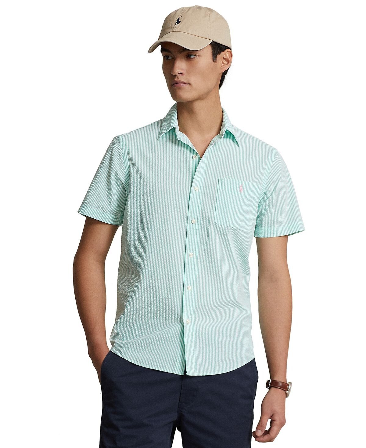 

Мужская рубашка из жатого хлопка классического кроя RL Prepster Polo Ralph Lauren