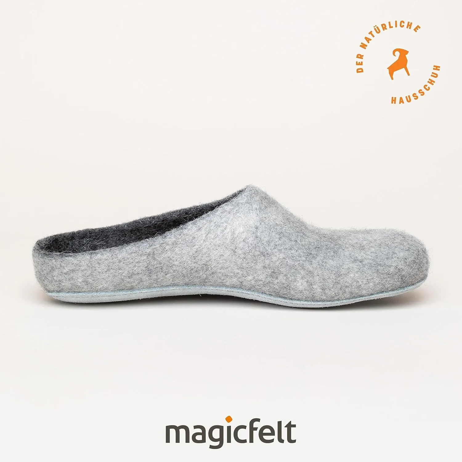 Войлочные тапочки Magicfelt AP 701 из 100% шерсти мериноса. Тапочки мужские и женские на платформе из высококачественной кожи - Сделано в Тироле, светло-серый — фото 4