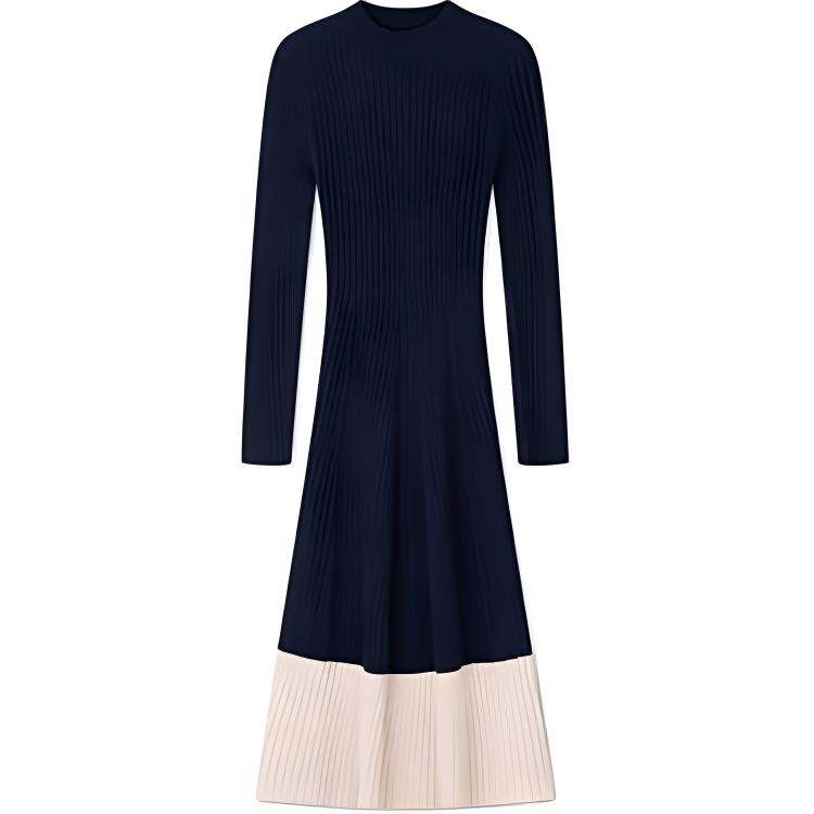 Tommy Hilfiger Женское платье с длинными рукавами navy blue и ecru multicolor — фото 3
