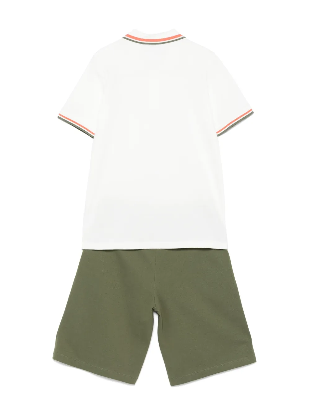 Комплект из футболки и шортов с логотипом Moncler Enfant, зеленый — фото 2
