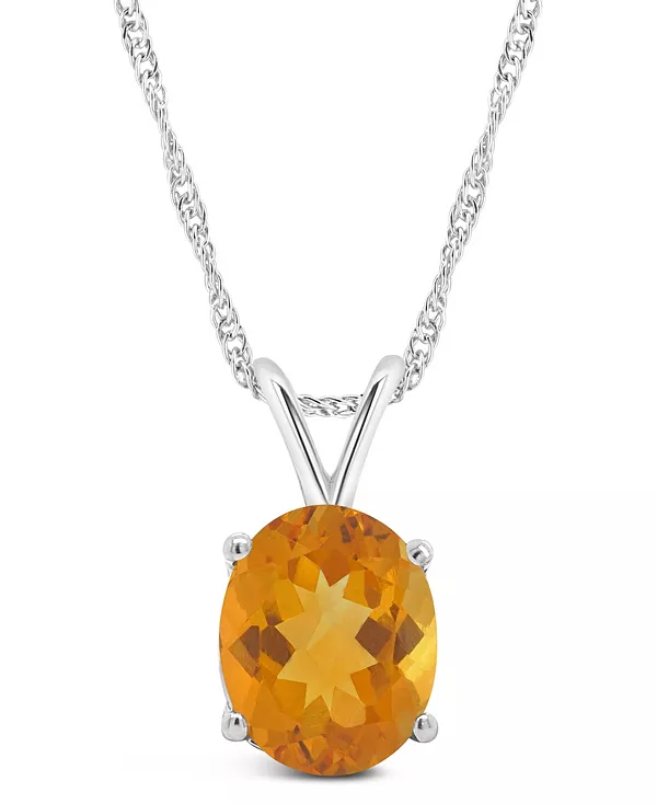 

Ожерелье с подвеской из стерлингового серебра с аметистом (2-1/3 карата). Также доступно с голубым топазом, цитрином и розовым кварцем. Macy'S, citrine