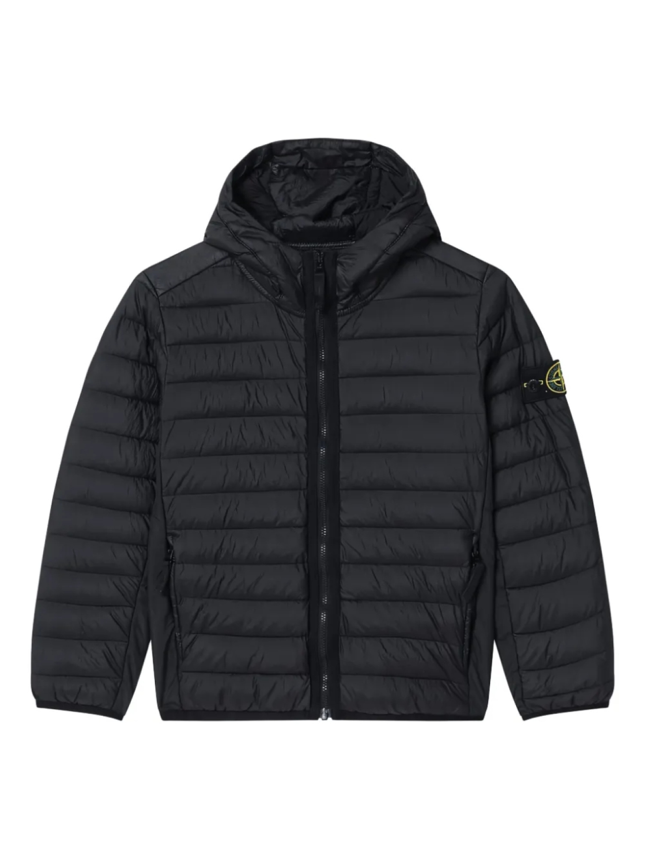 

Куртка стеганая с капюшоном Stone Island Junior, черный