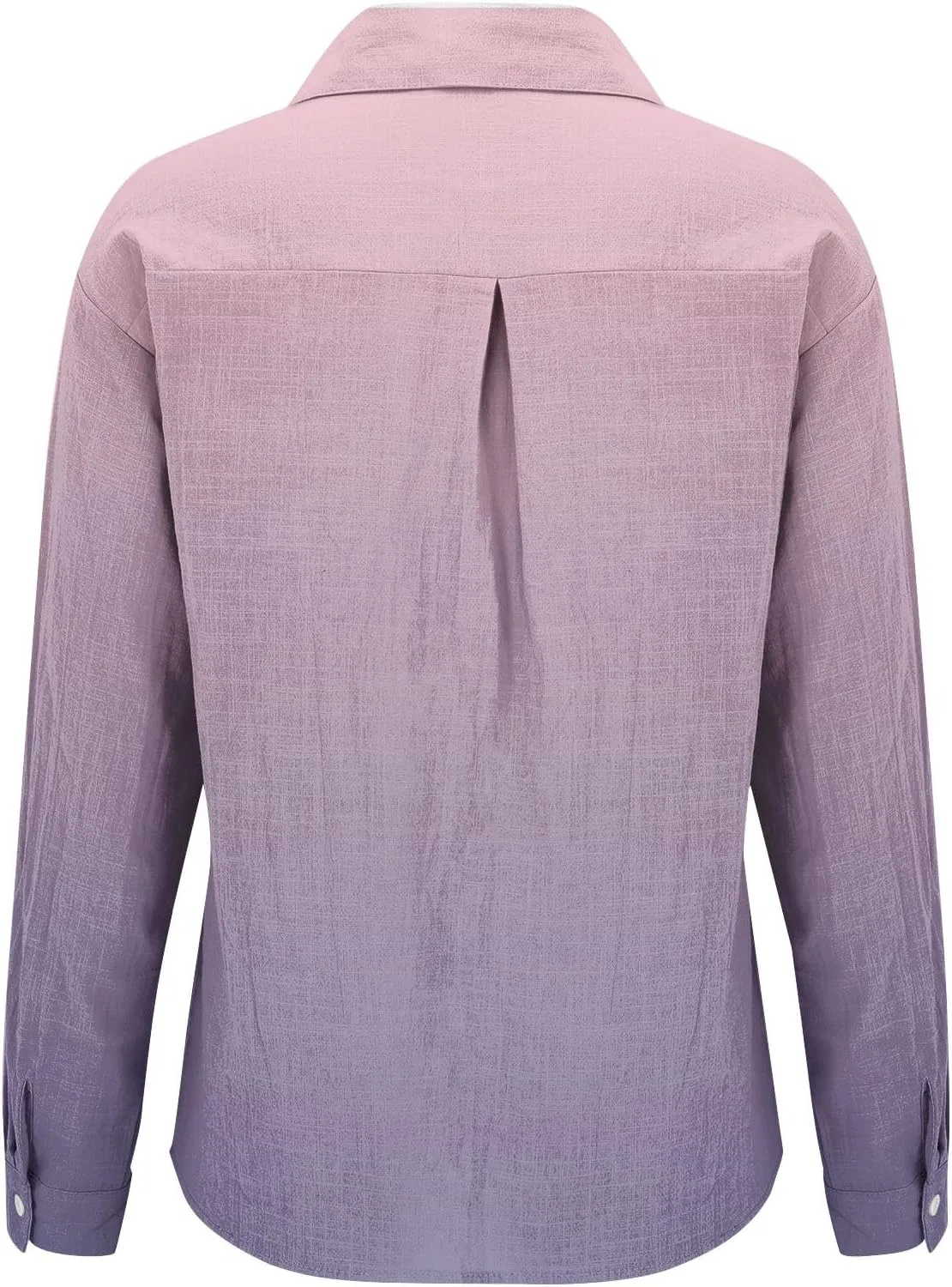 Блуза с принтом, длинный рукав Women's Long Sleeve Printed Button Down Shirt, бренд, фиолетовый — фото 2