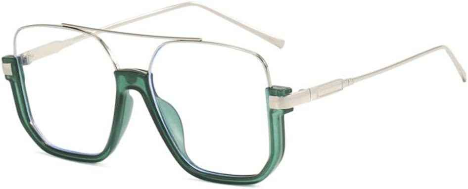 

Женские модные очки в полуободковой оправе, большие металлические солнцезащитные очки в винтажном стиле, прозрачные очки с защитой от УФ-излучения UV400 generic, Green Clear