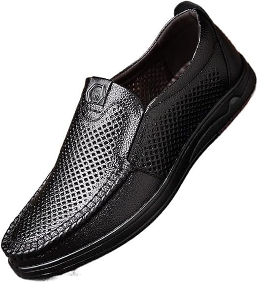 

Мужские туфли Loderin, мужские прогулочные туфли Loderin, удобные туфли с поддержкой свода и амортизирующей подошвой, слипоны, повседневные лоферы, легкие и дышащие (черные, 10) Generic