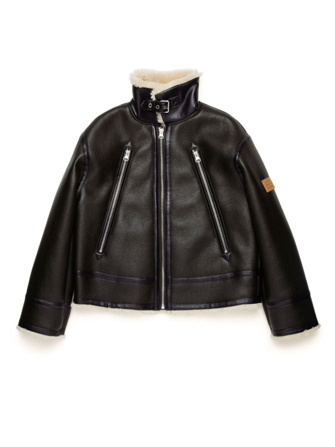 

MM6 Maison Margiela Kids куртка с высоким воротником, черный
