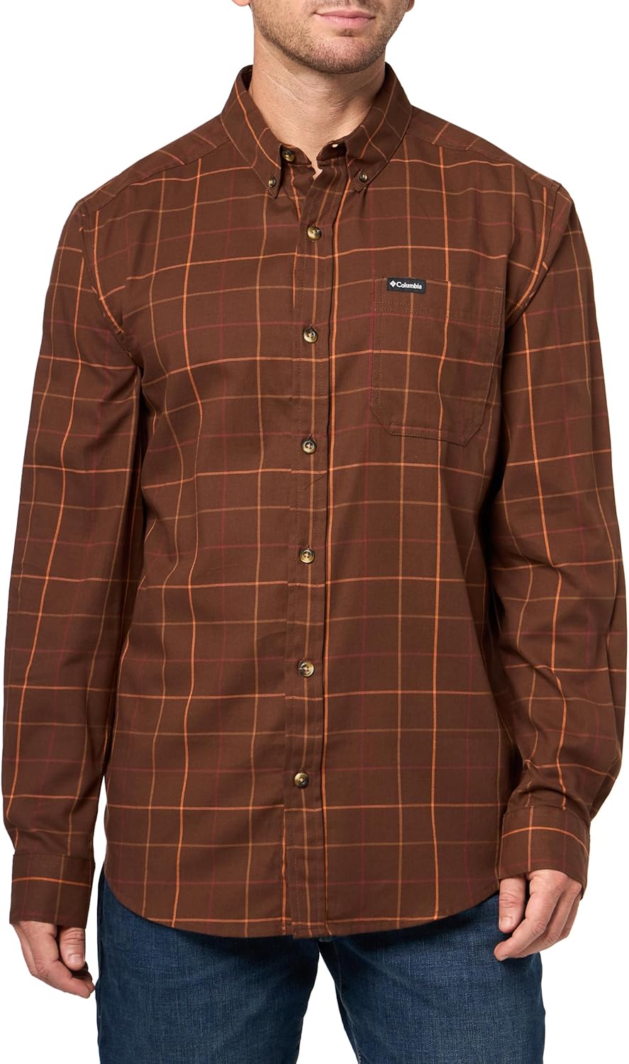 

Мужская рубашка Columbia Rapid Rivers II с длинным рукавом, Tobacco Tattersall