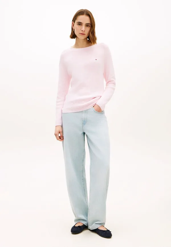 Джемпер тонкой вязки с вырезом-лодочкой Tommy Hilfiger, Light Pink — фото 2