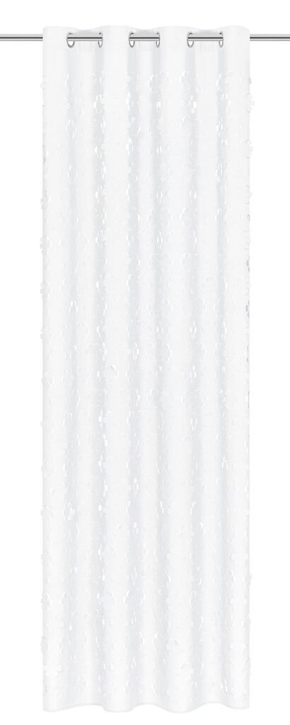

Штора с цирконами 145х250 см, люверсы полузатемняющие цвета для спальни Sonstige, белый