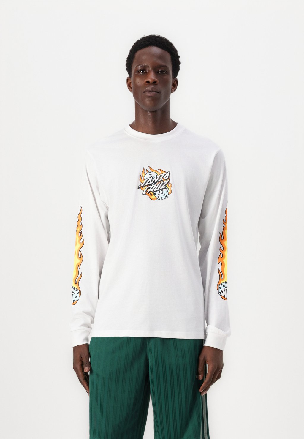 

Лонгслив FLAMING DICE DOT FRONT UNISEX Santa Cruz, белый