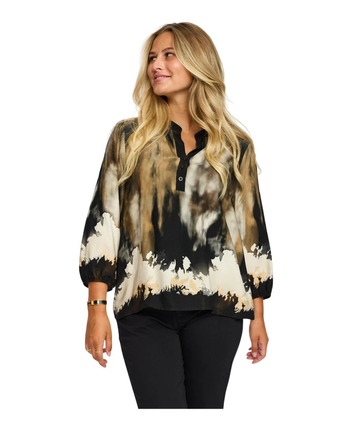 

Черная волнистая блузка 2-Biz, мультиколор