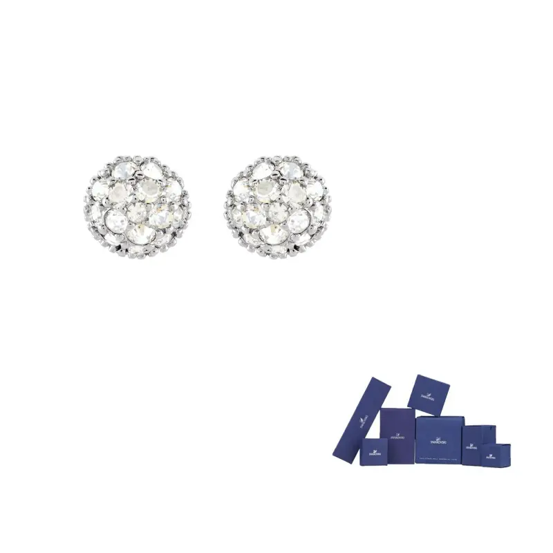 

Родированные гвоздики женские Swarovski, белый
