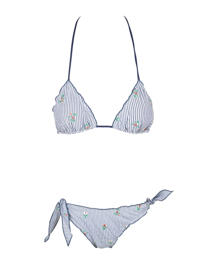 

Купальник из двух частей для знака Стрельца с вышивкой Mc2 Saint Barth, синий