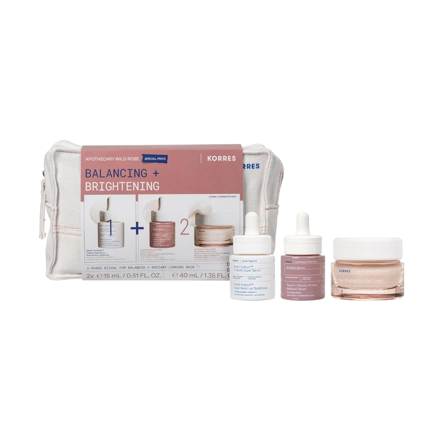 Набор KORRES APOTHECARY Wild Rose Radiant Complexion - Expert Trio Korres
