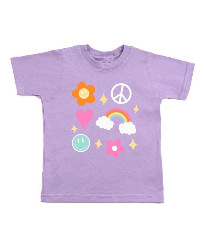 

Футболка с коротким рукавом Happy Doodle для девочек - Baby, Little Kid, Big Kid Sweet Wink, фиолетовый