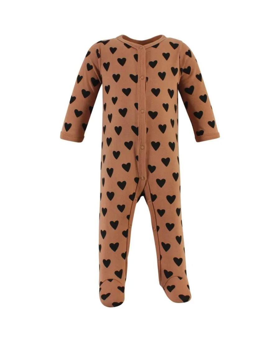 Хлопковый комплект для сна и игр: боди и нагрудник-бандана Hudson Baby, Cinnamon Hearts — фото 3