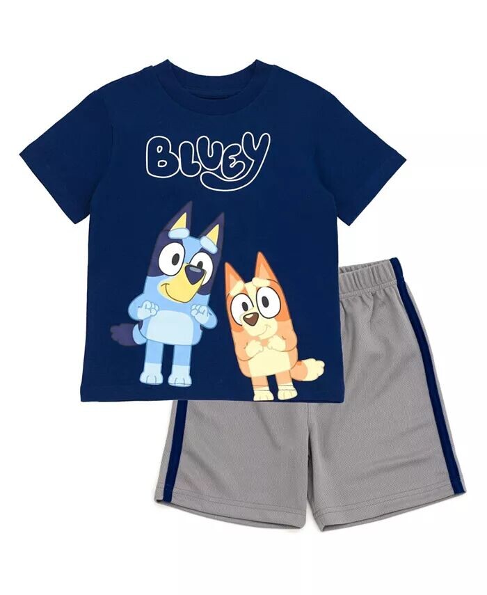 

Комплект из футболки «Бинго» и сетчатых шорт для мальчиков Bluey, синий