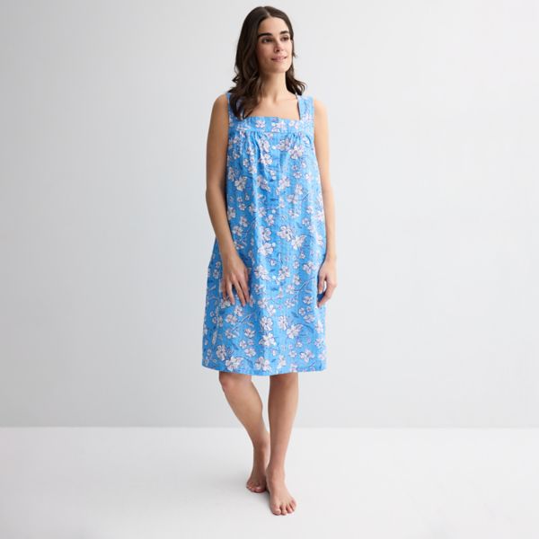 

Женская тканая ночная рубашка Croft & Barrow, цвет dogwood floral blue