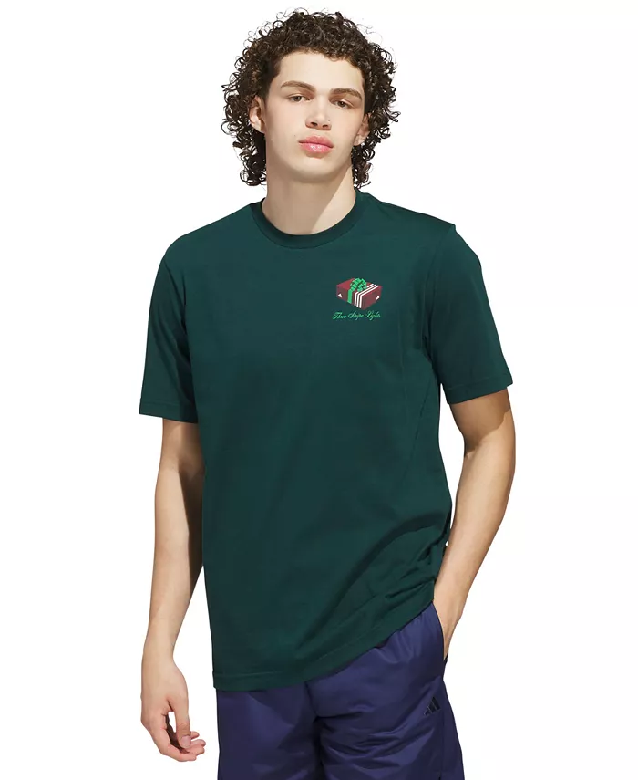 

Мужская футболка с коротким рукавом и принтом 3-Stripes Lights Giftbox Adidas, зеленый