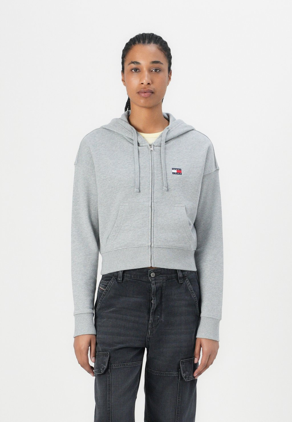 

Толстовка с капюшоном BOXY CROP HOODIE - Zip-up sweatshirt Tommy Jeans, серый