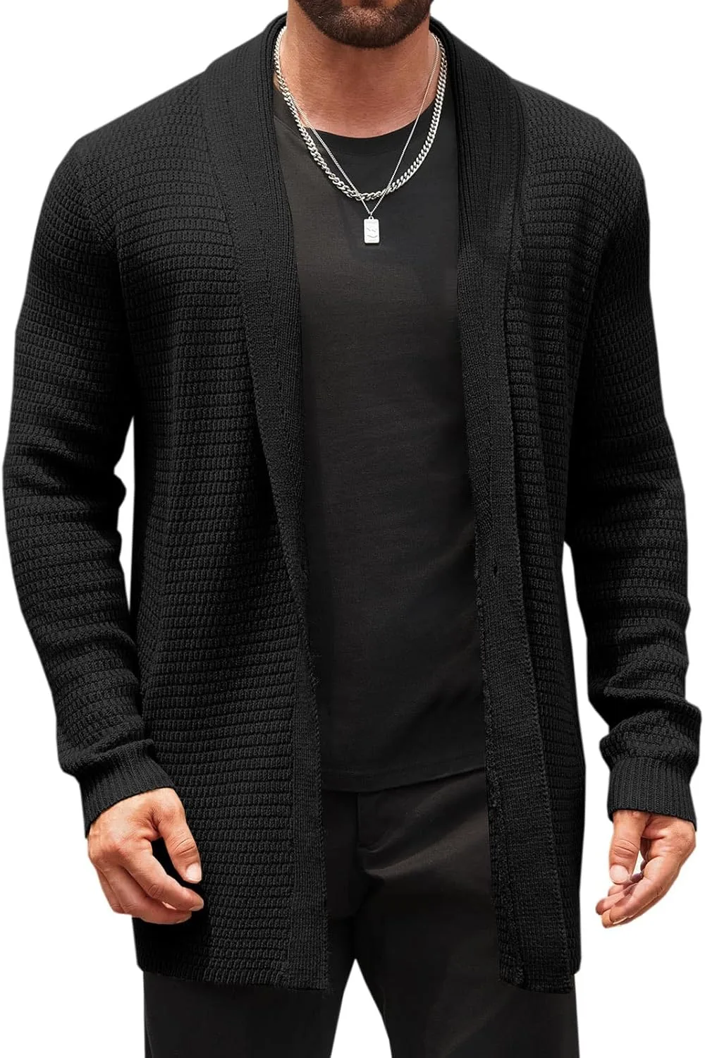 

Кардиган Runcati мужской с воротником-шалью и кабельной вязкой