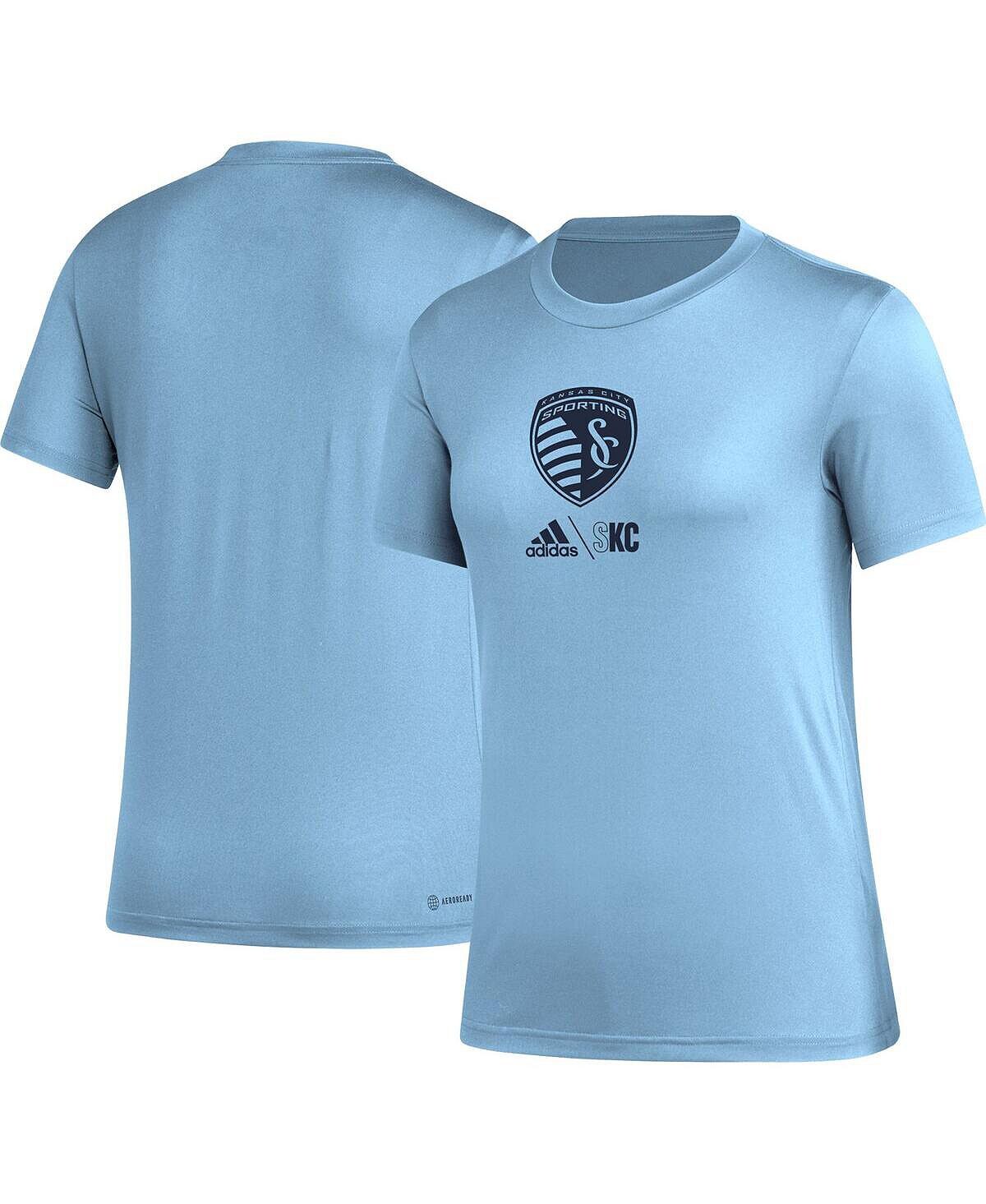 

Женская голубая футболка Sporting Kansas City AEROREADY Club Icon adidas, Синий, Женская голубая футболка Sporting Kansas City AEROREADY Club Icon adidas