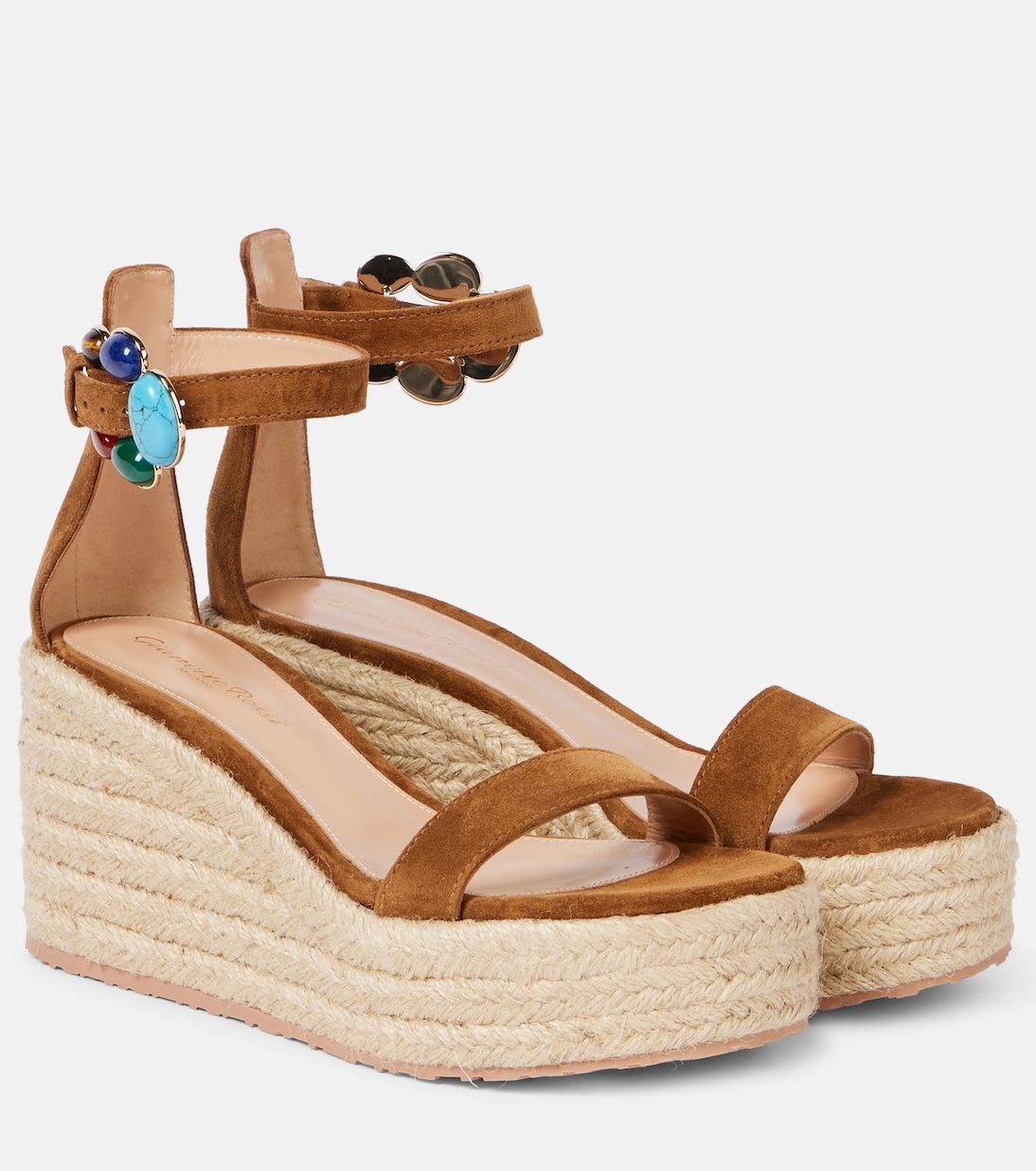 Декорированные замшевые платформы-эспадрильи Gianvito Rossi, Texas