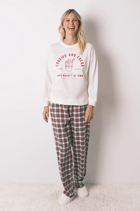 

Хлопковый пижамный комплект women'secret, бежевый