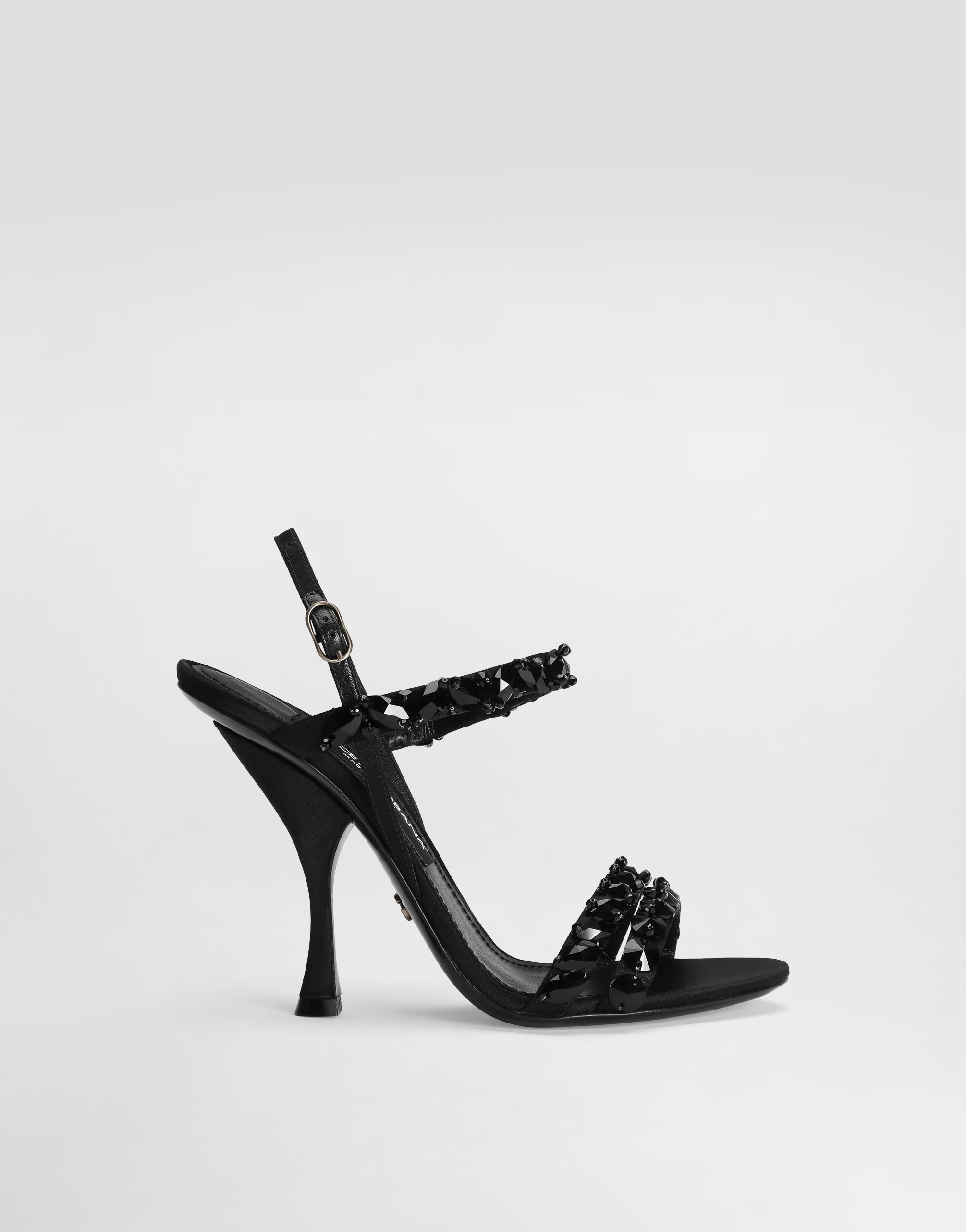 Сандалии с вышивкой стразами Dolce & Gabbana, мультиколор