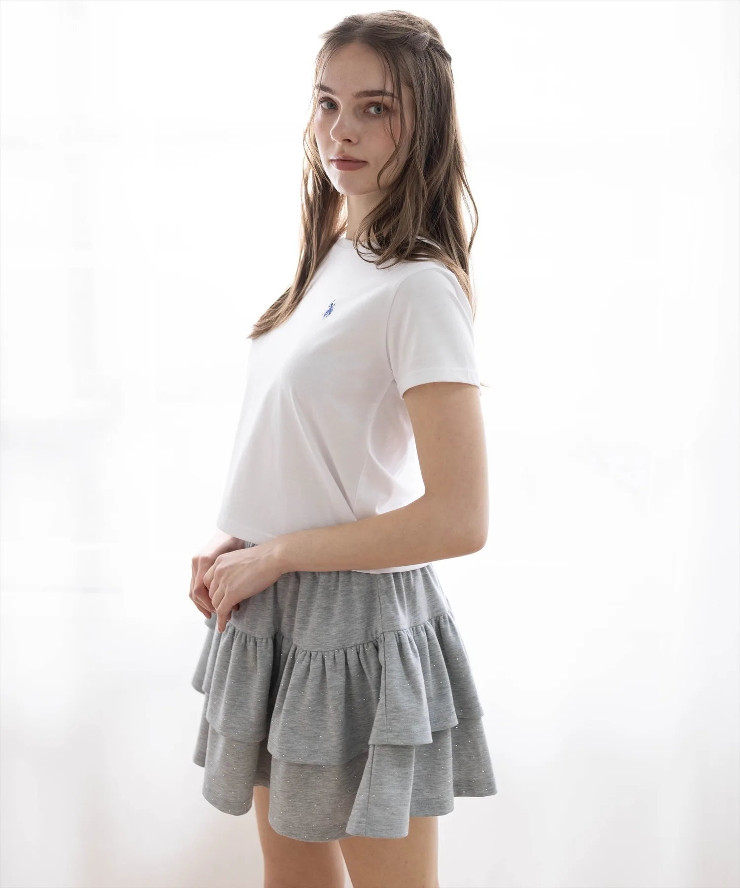 Женская футболка U.S. POLO ASSN. базовая с логотипом розовая — фото 4