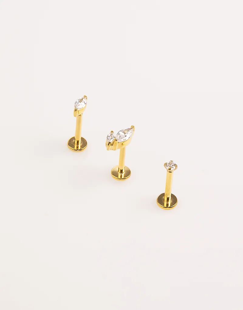 

Рюкзак Lovisa с плоским спинкой из позолоченной хирургической стали с кубическим цирконием в золоте