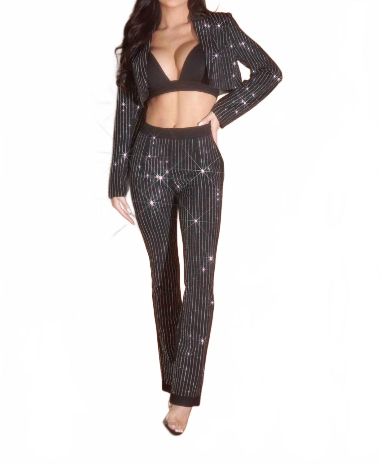 

Босс укороченный пиджак с пайетками и полосками в черном цвете WFFS